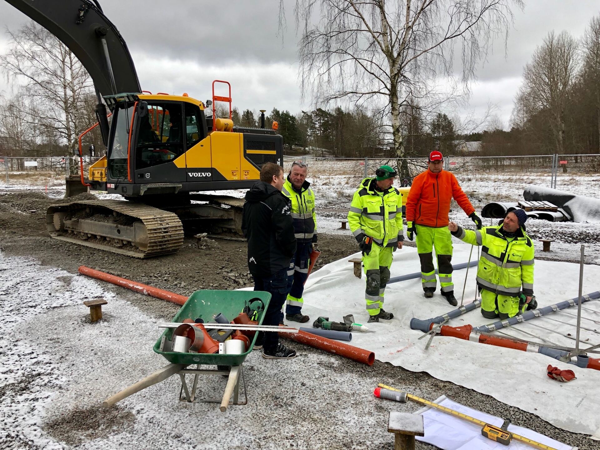 Byggarbetare på plats